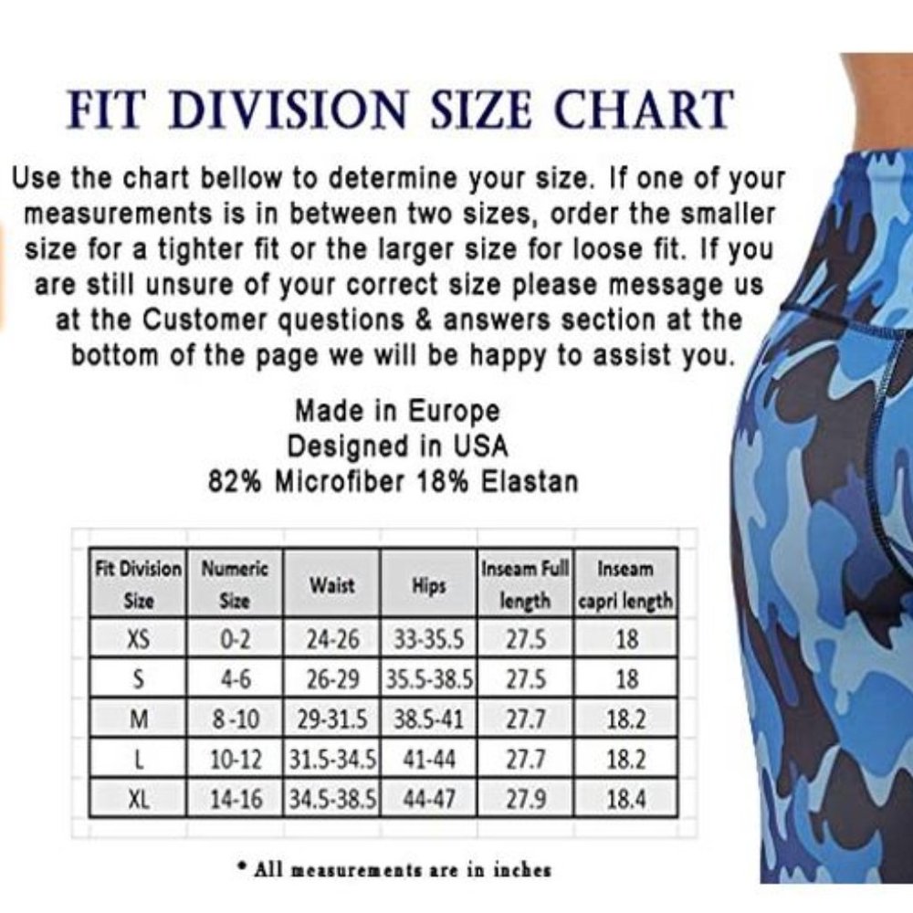 Camouflage Print Yoga leggings V shaped back Compression Workout Pants - Picture 4 of 6